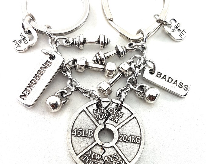 Couple Custom Keichain Gym Gifts Weight Plate Always Together · Personalized Gift · Bodybuilding · Fitness · Engagement gifts · Wod & Fit
