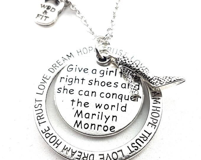 Motivational  Girl Necklace Love Dream Hope Trust . BFF gift- Mom gift - gift for sister- wife gift -boss gift - big sister gift - Wod & Fit