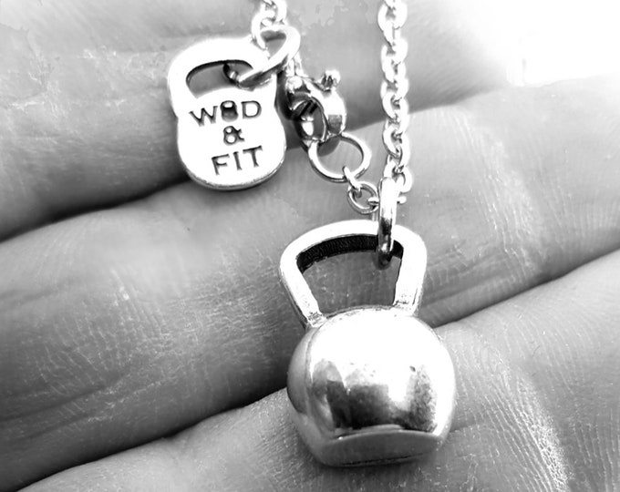 Gym Necklace Half Kettlebell · Bff Gifts · Gym Gift· Boyfriend Gift · Girlfriend Gift · Dad Gift · Kettlebell Necklace · Mom Gift ·Wod & Fit