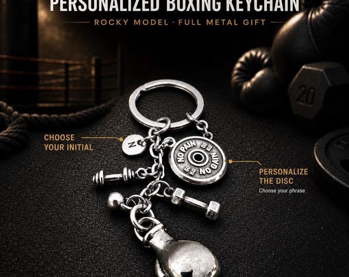 Boxing Glove Keychain Rocky Motivation Jewelry - UFC - MMA - Boxing Jewelry - Fight Gift - Boxing Coach Gift - Boxing Gym - Wod & Fit
