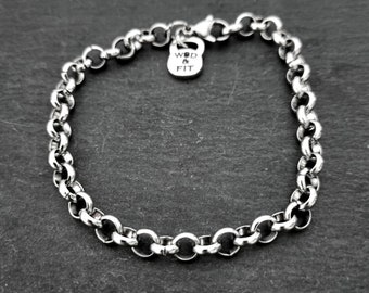 Bracelet Stainless Stell for Charms · Gym Jewelry · Bracelet for Pendant · Fitness Gifts · Gym Gifts · Charm Bracelet · Wod & Fit