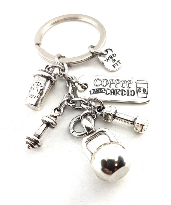I WILL Keychain Bodybuilding Fitness Charm Dumbbell,Weight Plate,Kettlebells 