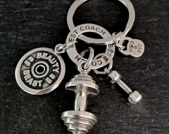 GYM Keychain AMRAP Barbell Custom Gift Dumbbell - Fitness - Bodybuilding Jewels - Gym Motivation - Personalized Gift- GYM Gifts - Wod & Fit