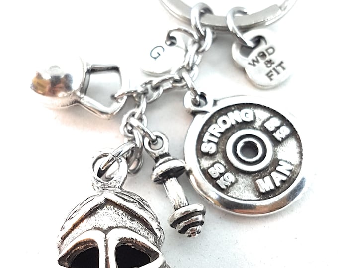 Gladiator Keychain · Military Gift - Custom Keychain - Initial Gift - Spartan Race - Personal Trainer · Men Gift · Military · Wod & Fit