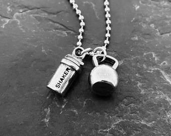 Gym Necklace Kettlebell 100% Whey Protein or Shaker Bottle · Bodybuilding · Workout gift · Gym Gifts· Fitness · Crossfit Gifts · Wod & Fit