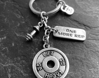Gym Personalized Keychain Weight Plate 45lbs Lift Heavy · Custom Gift · Dad Gift · Bff Gifts · Boyfriend Gift · Men Gift ·Gym Gift·Wod & Fit