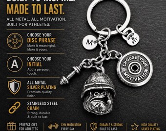 Gorilla Soldier Beast Mode Keychain · Personalized Gift · Gym gifts · Gym Motivation · Coach gift· Military Gift ·Birthday gifts · Wod & Fit