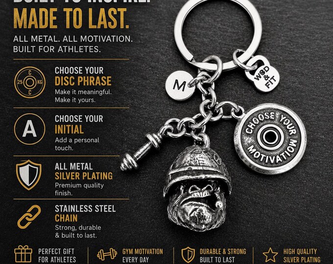 Gorilla Soldier Beast Mode Keychain · Personalized Gift · Gym gifts · Gym Motivation · Coach gift· Military Gift ·Birthday gifts · Wod & Fit
