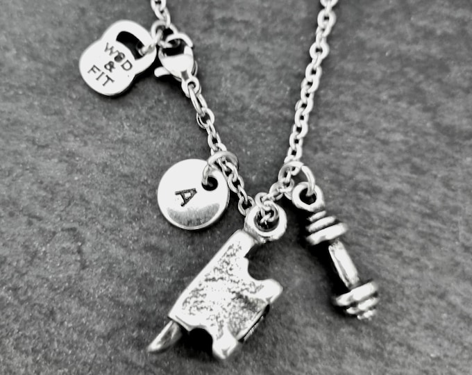 Anvil Necklace Weight Initial · Anvil Pendant · Forged in the Fire · GYM Gift· BoyFriend Gift· Gift for Dad · Strenght Jewelry· Wod & Fit