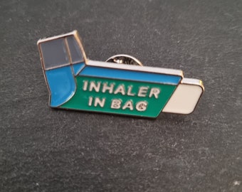 Medical Alert INHALER IN BAG Enamel Pin - Asthma Inhaler Enamel Pin, Asthma Awareness, Asthma Alert, I Carry an Inhaler Pin, I Have Asthma