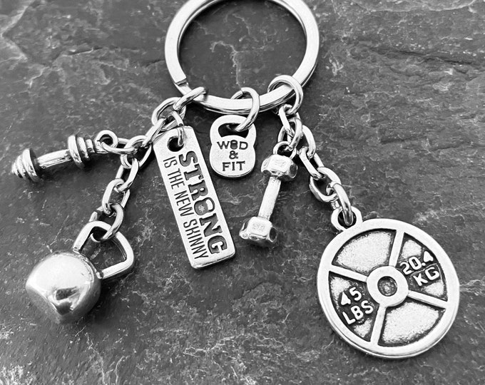 Gym Gift Kettlebell Keychain Weight Plate Motivation Workout Gift - Fitness Gift- Weight lifting - Bodybuilding - GYM Gifts - Wod & Fit