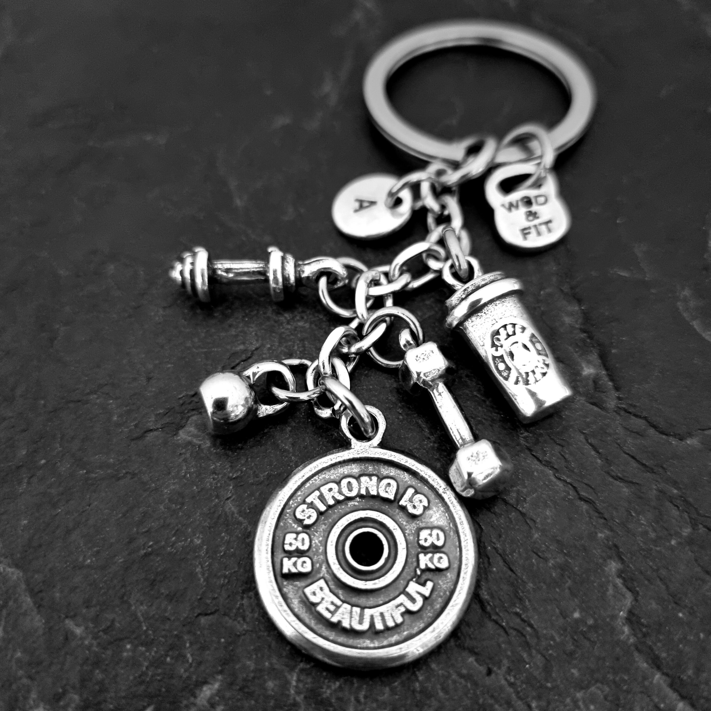 Kefley Birthday Christmas Gifts for Bodybuilder Gym Lovers Inspirational Keychain for Women Men Motivational Gift for Weight Lifter