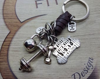 Leather Keychain Kettlebell Club · Gym Gift · Boyfriend Gift · Motivation Gift · Best Coach Ever · Weight lifter · Birthday Gift ·Wod & Fit