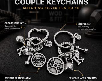 Couple Gym Custom Keyring You and Me Weight Plate 45lbs/25lbs Couple Gift · Engagement gifts ·Bodybuilding·Weight Lifting· Fitness·Wod & Fit