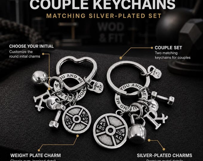 Couple Gym Custom Keyring You and Me Weight Plate 45lbs/25lbs Couple Gift · Engagement gifts ·Bodybuilding·Weight Lifting· Fitness·Wod & Fit