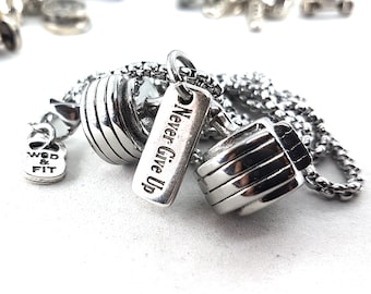 Gym Necklace Bent Barbell Workout Gifts· Custom Gift · Gym Gifts · Boyfriend Gift · Custom Necklace · Bodybuilding Necklace · Wod & Fit