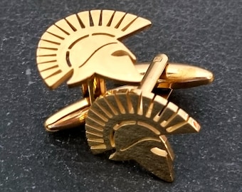 the 300 Spartans Gold Cufflinks. Cufflinks for men - wedding cufflinks -Spartan Helmet - Spartan Gift- Spartan Race- Dad Gift · Veteran Gift