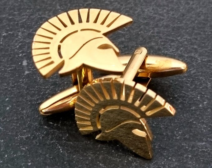 the 300 Spartans Gold Cufflinks. Cufflinks for men - wedding cufflinks -Spartan Helmet - Spartan Gift- Spartan Race- Dad Gift · Veteran Gift