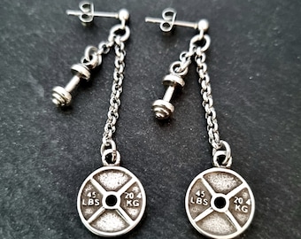 Gym Earrings  Weights Workout · Fitness Jewelry · Girlfreind Gift · Bikinifitness Gift · Gym Gifts·  Mom Gift · Girl Earrings · Wod & Fit