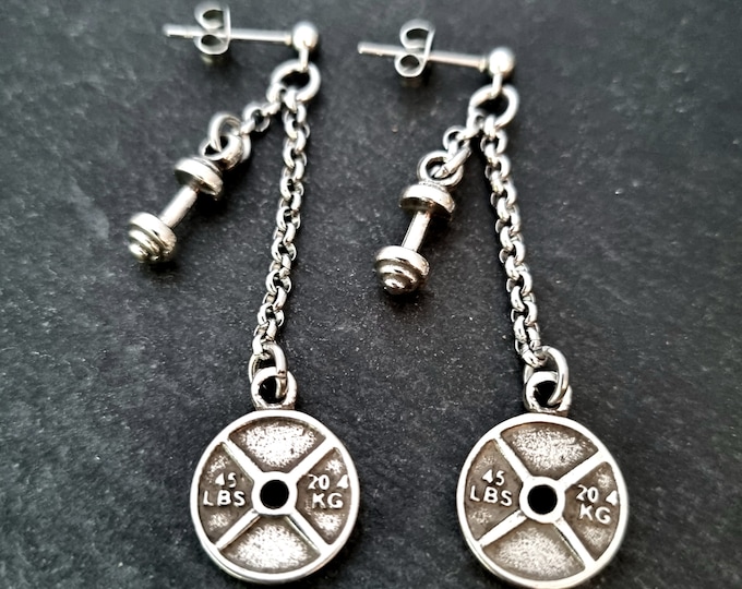 Gym Earrings  Weights Workout · Fitness Jewelry · Girlfreind Gift · Bikinifitness Gift · Gym Gifts·  Mom Gift · Girl Earrings · Wod & Fit