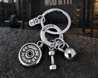 GYM Keychain AMRAP Dumbbell Custom Gift Kettlebell - Fitness - Bodybuilding - Gym Motivation - Personal Trainer Gift- GYM Gifts - Wod & Fit