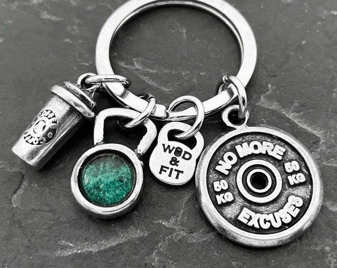 Gym Keychain Kettlebell Color Gym Gift · Coffee Motivation - Bodybuilding - Fitness Jewelry - Mom Gift- BFF Gift · GYM Gifts -  Wod & Fit
