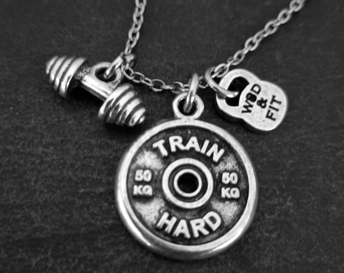 Custom Weight Plate Necklace for Fitness Enthusiasts - Gym Motivation Jewelry ·Bodybuilding Gift ·Perfect Gift for Fitness Junkies Wod & Fit