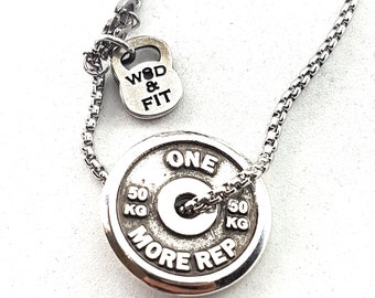 Gym Necklace Motivation Weight Plate · BFF Gifts · Boyfriend Gift · Girlfriend Gift · Coach Gift · Weight lifting · Gym Gifts · Wod & Fit