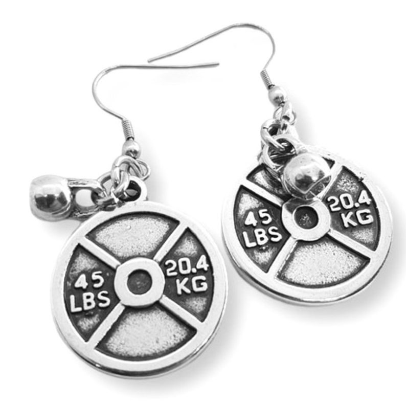 Gym Earrings Weight Plate Kettlebell Gym Earrings lightweight earrings handmade earrings Fitness Gifts gift for women Wod & Fit image 9