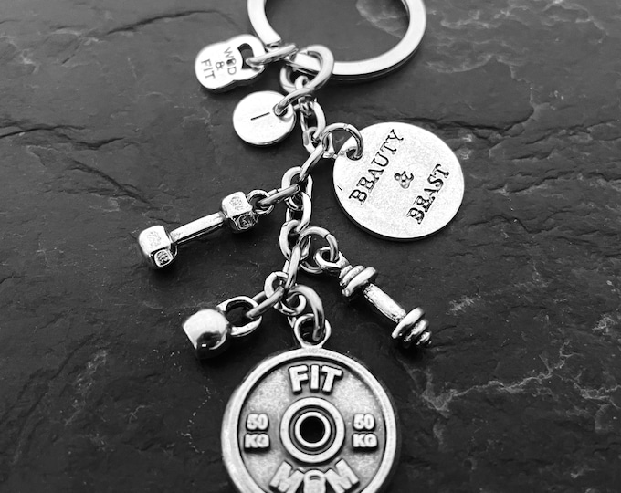 Custom Keychain FIT MOM Gifts for mom · Name Keychain · Personalized gift · Mom gifts · Best Mom Gift · BFF Gifts · Wife Gift ·Gym Wod & Fit