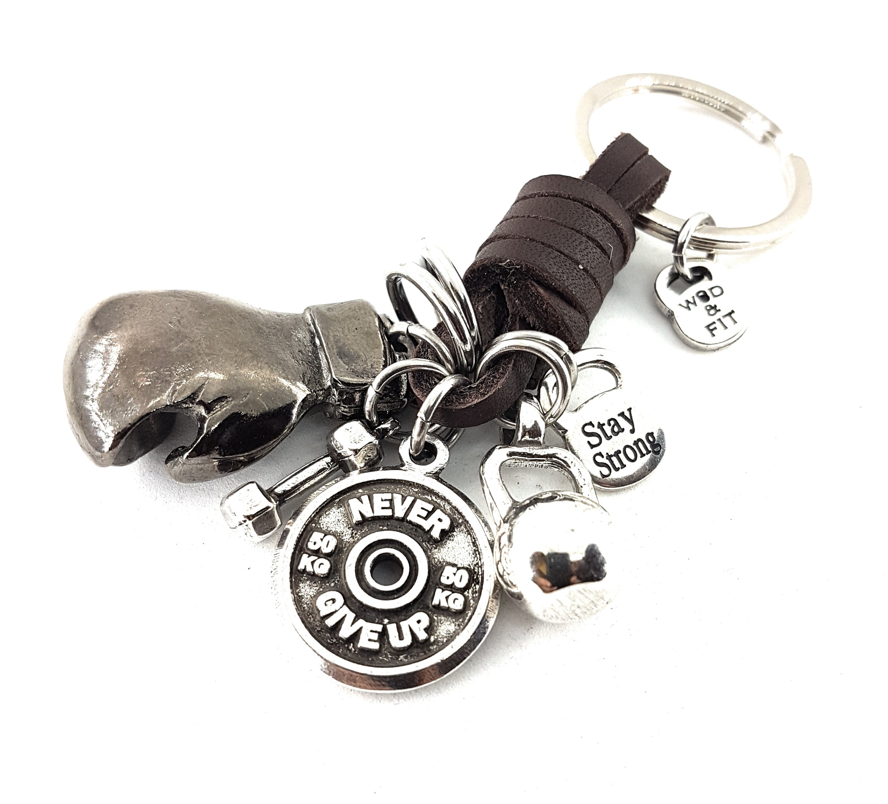 Keychain Boxing Glove Brown Leather Boxing Challenge · Custom Keychain