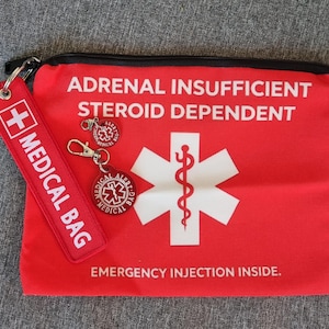 Sac d'alerte médicale avec porte-clés, badge d'urgence médicale, EpiPen inclus - Allergies, porte-clés médical - Alerte médicale, inhalateur