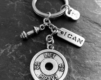 Gym Personalized Keychain Weight Plate 45lbs Lift Heavy · Custom Gift · Dad Gift · Bff Gifts · Boyfriend Gift · Men Gift ·Gym Gift·Wod & Fit