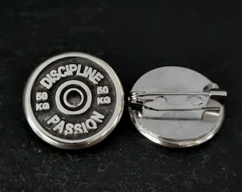 Lapel Pin GYM Motivation Weight Plate · Gym Pin · PINS · Enamel Pins · Pins for backpacks · Coach Gif · Pin Bag·Button pins ·Wod & Fit