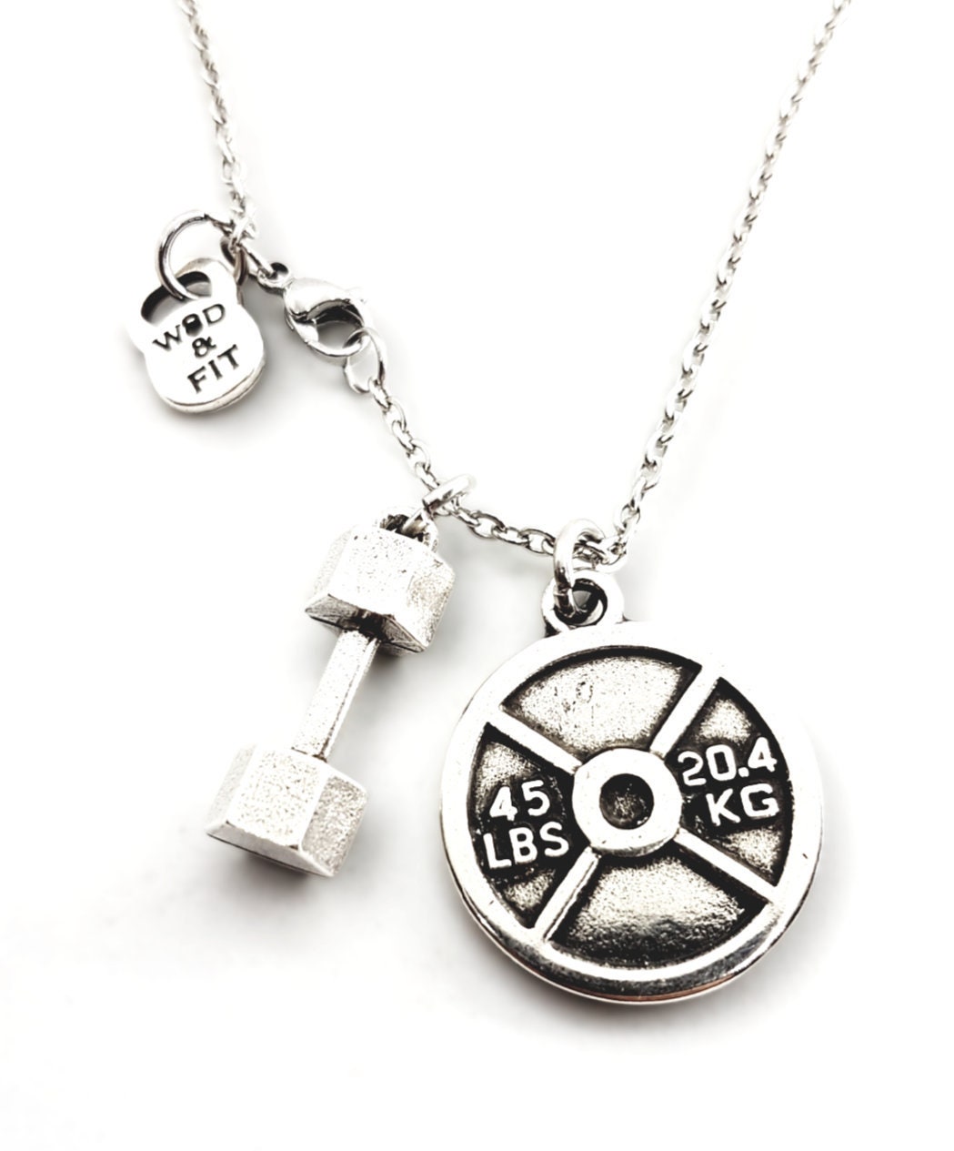 Barbell Dumbbell Weight Plate Pendant Charm Necklace Gym Bodybuilding Crossfit Barbell Dumbbell Weight Plate Pendant Charm Necklace Gym Bodybuilding Crossfit