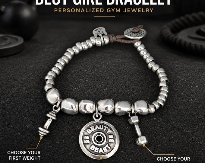 Best Girl bracelet personalized gift for women, motivational bracelet for best friend, daughter, sister, girlfriend or gym girl · Wod & Fit