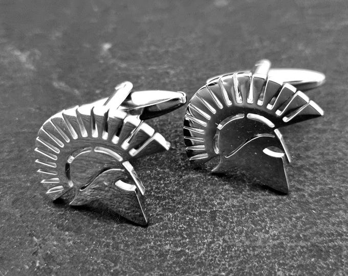 the 300 Spartans Cufflinks. Cufflinks for men - wedding cufflinks -Spartan Helmet - Spartan Gift- Spartan Race- Gift for dad · Veteran Gift
