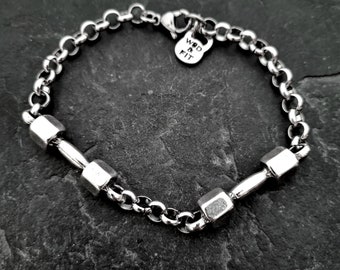 Gym bracelet Two Dumbbells Bracelet · Boyfriend Gift · Bodybuilding · Fitness Gifts · Gym Gifts · Mens Gifts · GYM Coach Gift · Wod & Fit