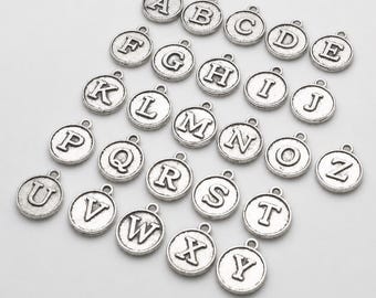 Letter charms - Initial letter 12mm - Add On Initial Charm - letters Bracelet - letters charm - letters - necklace charm - alphabet letters