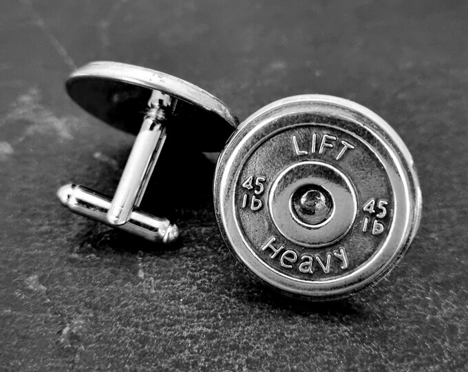 Gym Gift Cufflinks Weight Plate Lift Heavy 45lbs Barbell Workout Gifts · Weightlifting Gift · Bodybuilding Gift ·Gym  Cuff links · Wod & Fit