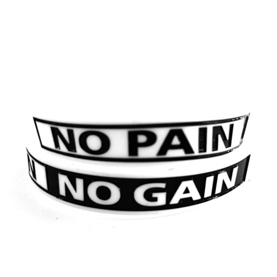 Bracelet en silicone Never Give Up /No Pain No Gain Wristband