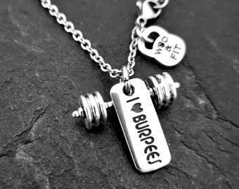 Gym Custom Necklace Barbell Motivation · Fitness Jewels · Gym Gift· Bodybuilding · Personalized Gift · Bff Gifts · Birthday Gift ·Wod & Fit