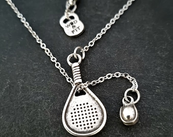 Paddle Tennis Necklace with Ball Gift for Padel Lovers -Paddel Racket· Paddel Tennis gift - Girlfriend Gif · Gifts Tennis Lovers · Wod & Fit