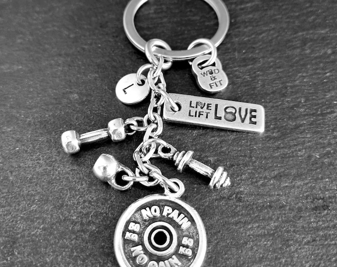 Gym Keychain No Pain No Gain Custom Gifts · Fitness Gifts - Gym gifts· Weightlifter - Crosstraining · Boyfriend Gift · Motivation ·Wod & Fit