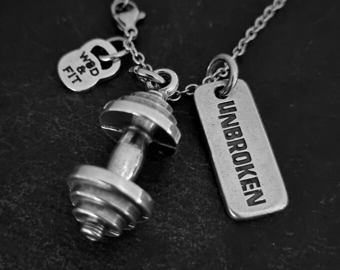 Gym Barbell Custom Necklace · Personalized gift · Fitness · Weight lifting· Bodybuilding · Gym rat gift · Bff gIfts · Name Gift · Wod & Fit