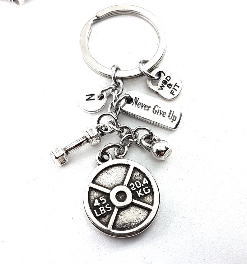 Keychain Rich Workout Weight Plate 45lbs Motivation Fitness Etsy