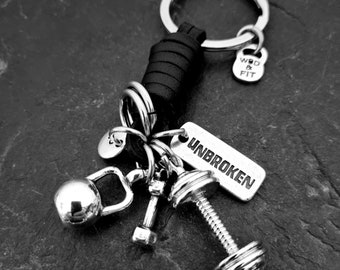 GYM Leather Black Keychain Kettlebell Club Motivation Personalized gift · Fitness Gift · Bodybuilding ·Gym Gifts ·Weight Lifting·Wod & Fit