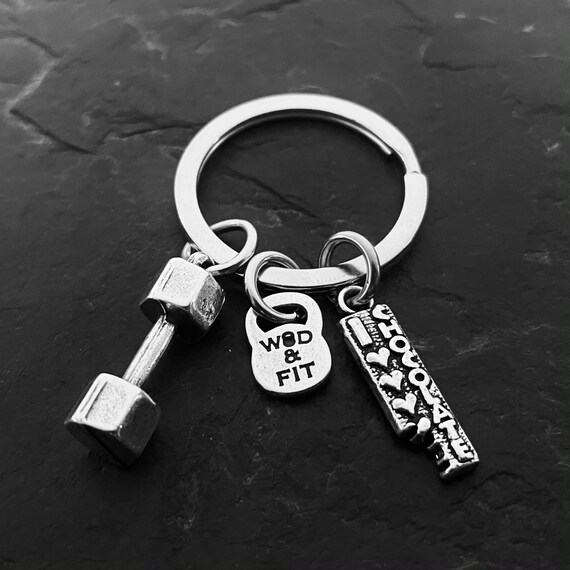Gym Keychain Weight Workout gift - Exercise gifts - Weight lifting gifts -  Fitness gift -Personal trainer gift- Fitness gifts - Wod & Fit
