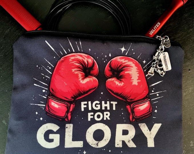 Personalized Boxing Pouch, Gym Toiletry Bag , Boxer Gift, Custom Name Boxing Accessories Bag, Jump Rope Gear Organizer  UFC MMA Wod & Fit