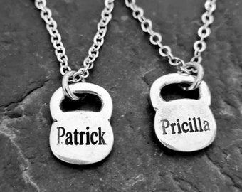 Gym Custom Necklace Kettlebell · Personalised Gift · Boyfriend Gift  · Coach Gift ·  BFF Gifts · Dad Gift · Wife Gift · Fitness · Wod & Fit